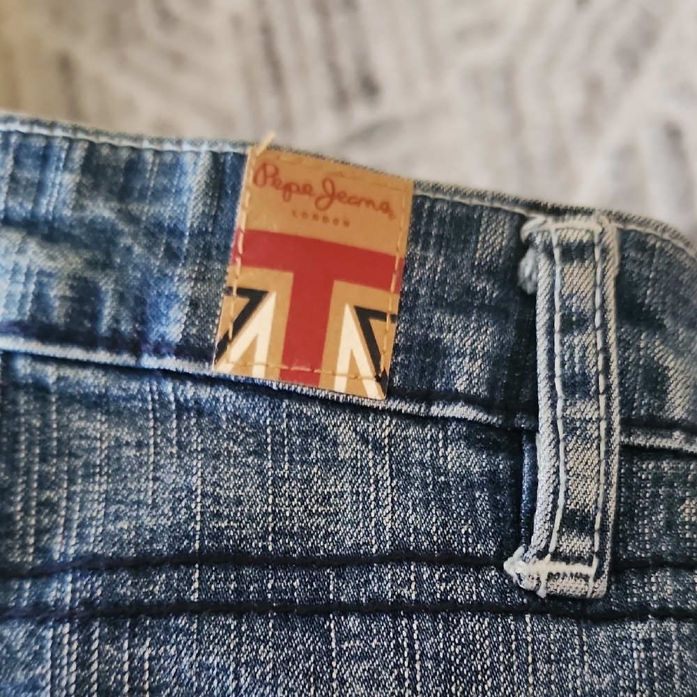 Pepe Jeans London Low Rise Embroidered Hem Y2K Denim Jeans - Picture 7 of 16